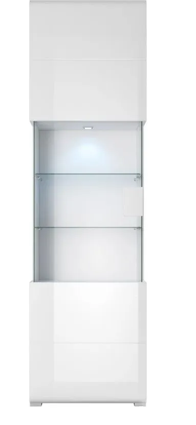 Witryna TOLEDO 1D biała połysk HELVETIA | MIRAT. w stylu GLAMOUR kolekcja