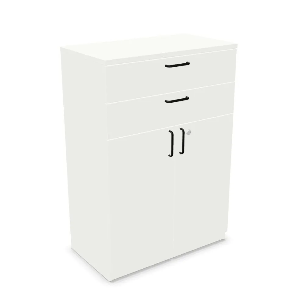 Komoda biurowa EASY SPACE CABINET HDE 2D2S 80cm biała zamykana I sklep meblowy MIRAT.