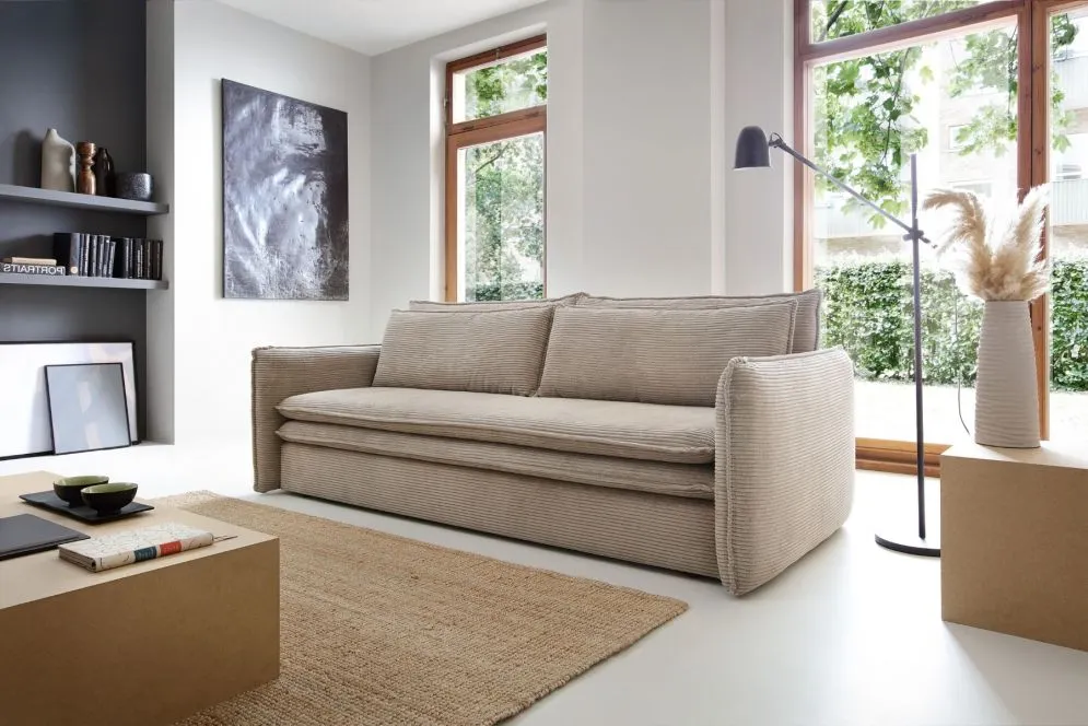 Sofa rozkładana LUNA SLIM beżowa trzyosobowa I sklep meblowy MIRAT.