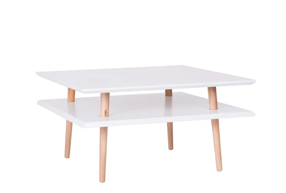 Stolik kawowy SQUARE LOW biały kwadratowy do salonu | MIRAT. styl SKANDYNAWSKI