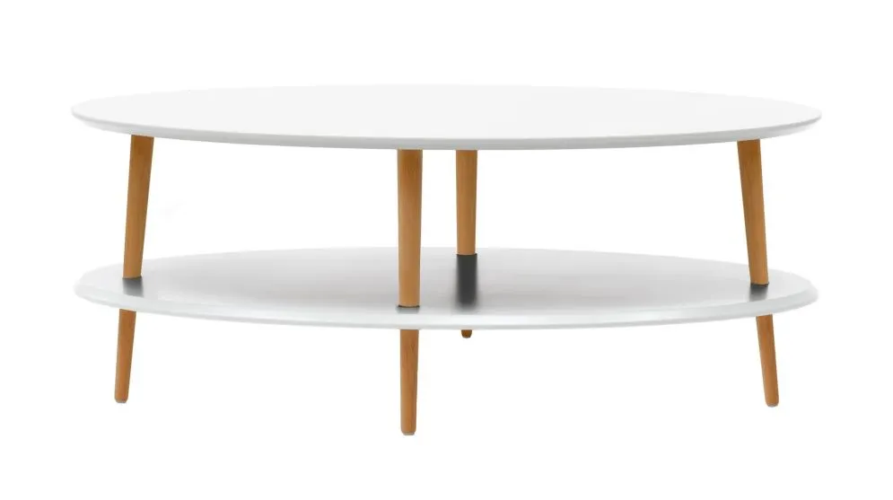 Ława owalna OVO LOW biała polskiej produkcji | MIRAT. styl SKANDYNAWSKI