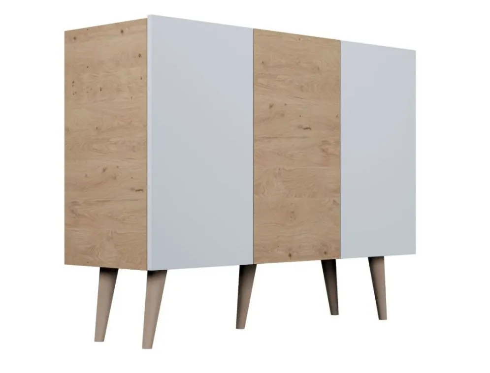 Komoda TORONTO dąb artisan/biała w stylu skandynawskim I sklep meblowy MIRAT. styl SKANDYNAWSKI kolekcja TORONTO