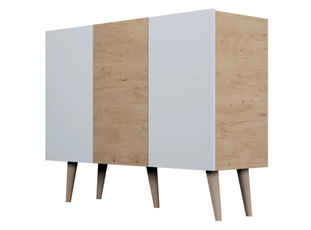 Komoda TORONTO dąb artisan/biała w stylu skandynawskim I sklep meblowy MIRAT. styl SKANDYNAWSKI kolekcja TORONTO