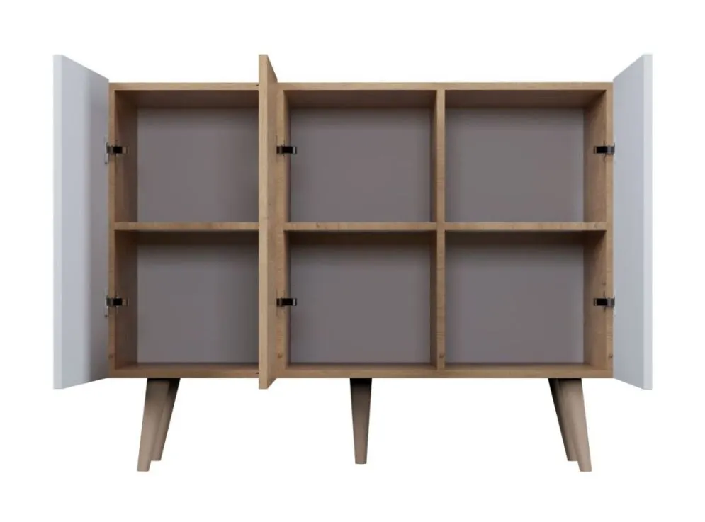 Komoda TORONTO dąb artisan/biała w stylu skandynawskim I sklep meblowy MIRAT. styl SKANDYNAWSKI kolekcja TORONTO