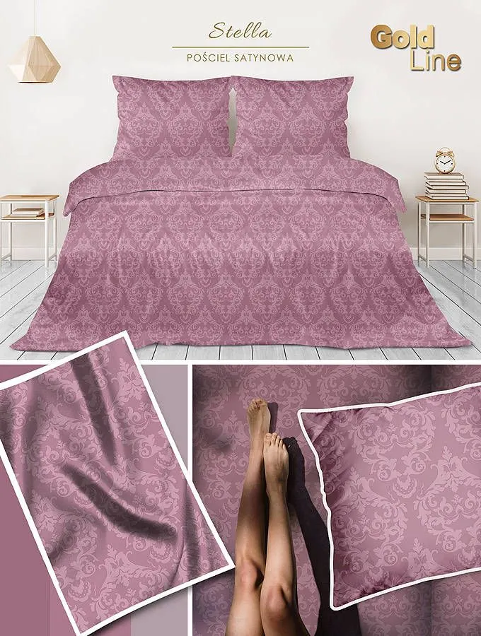Pościel Satynowa 160X200 STELLA fioletowa firmy Greno | MIRAT. w stylu  kolekcja
