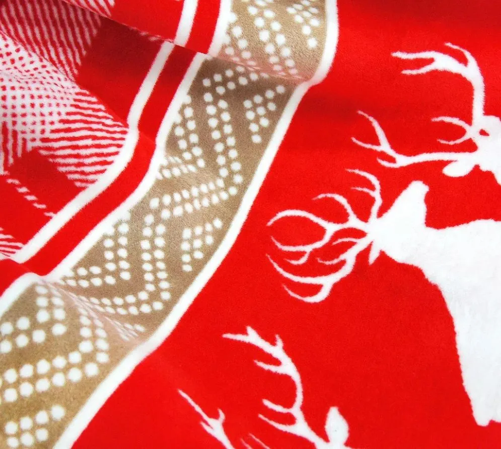 Koc Last Xmas 150x200 czerwony/beżowy świąteczny I sklep meblowy MIRAT. styl GLAMOUR kolekcja GRENO WINTER