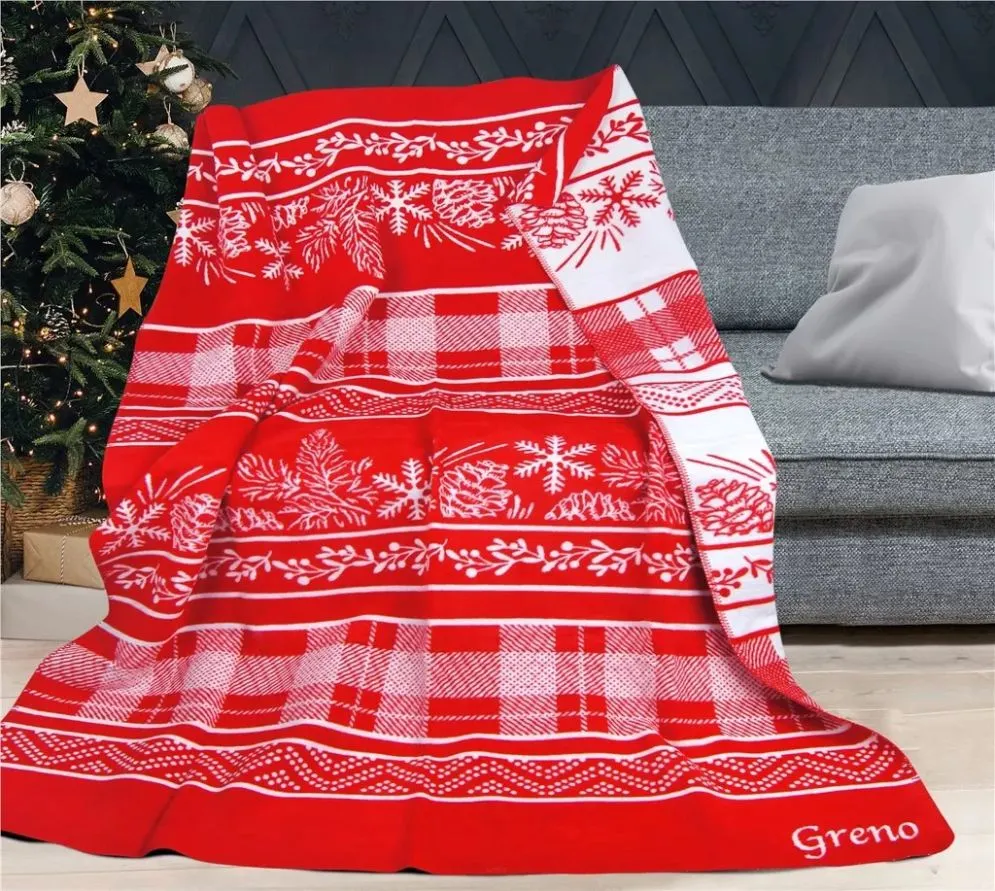 Koc ZIMOWA KRAINA 150x200 czerwony w stylu glamour I sklep meblowy MIRAT. styl GLAMOUR kolekcja GRENO WINTER