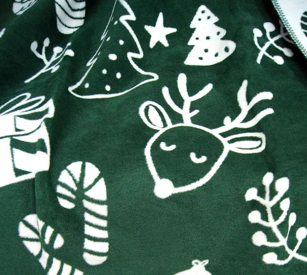 Koc FULL ŚWIĘTA 150x200 zielony/biały ciepły I sklep meblowy MIRAT. styl GLAMOUR kolekcja GRENO WINTER