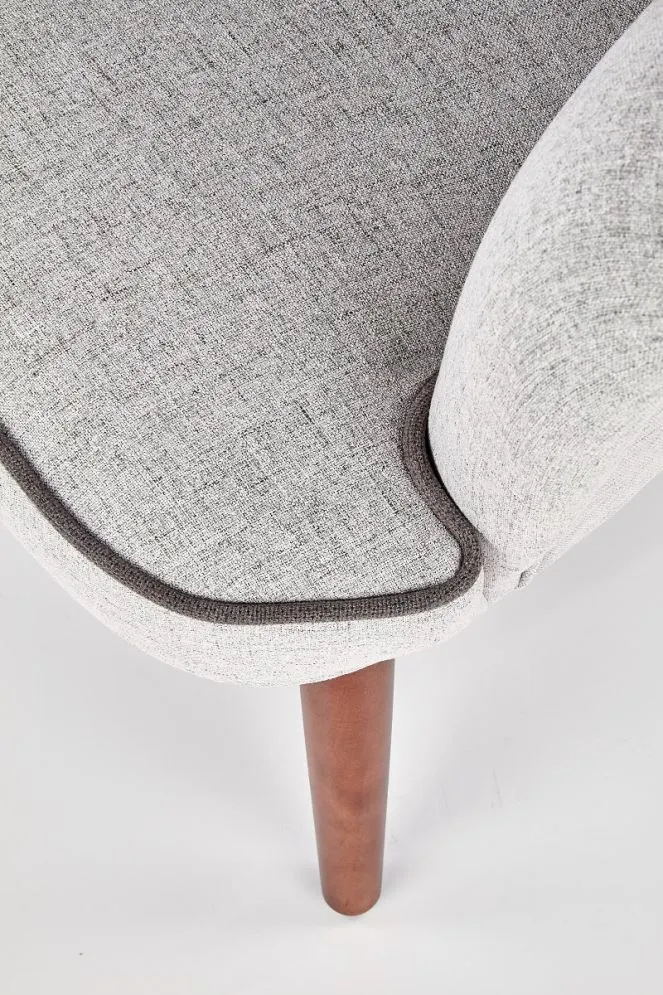 Nowoczesny fotel BISHOP szary z przeszyciami | MIRAT. styl KLASYCZNY, VINTAGE