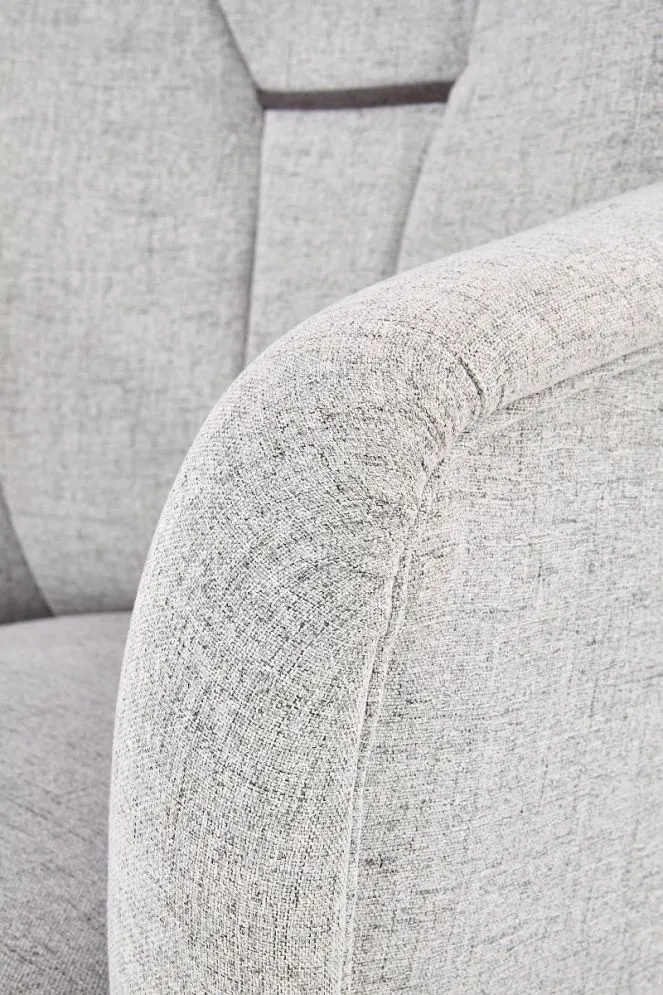 Nowoczesny fotel BISHOP szary z przeszyciami | MIRAT. styl KLASYCZNY, VINTAGE