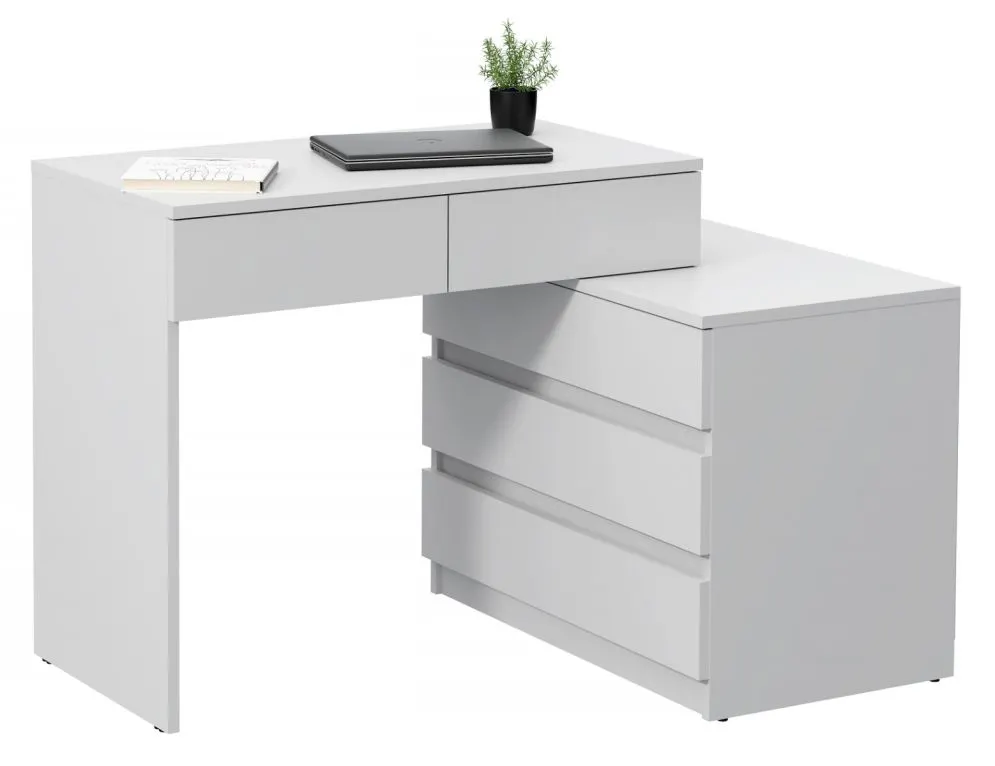 Biurko młodzieżowe KATTA biały mat z kontenerkiem | MIRAT.