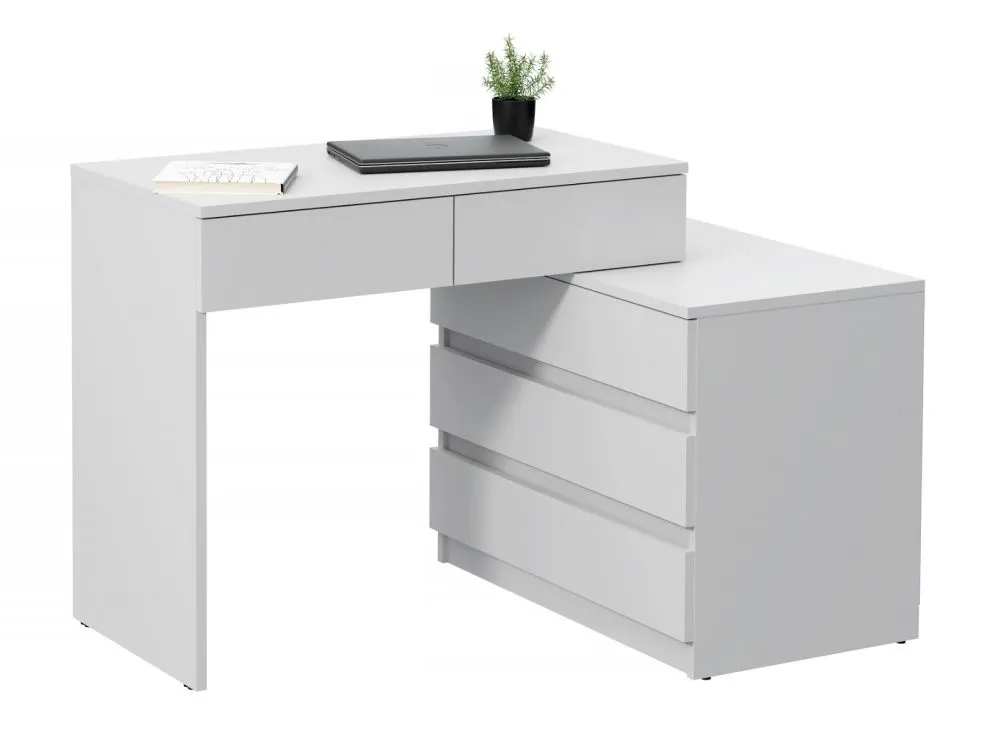 Biurko młodzieżowe KATTA biały mat z kontenerkiem | MIRAT.