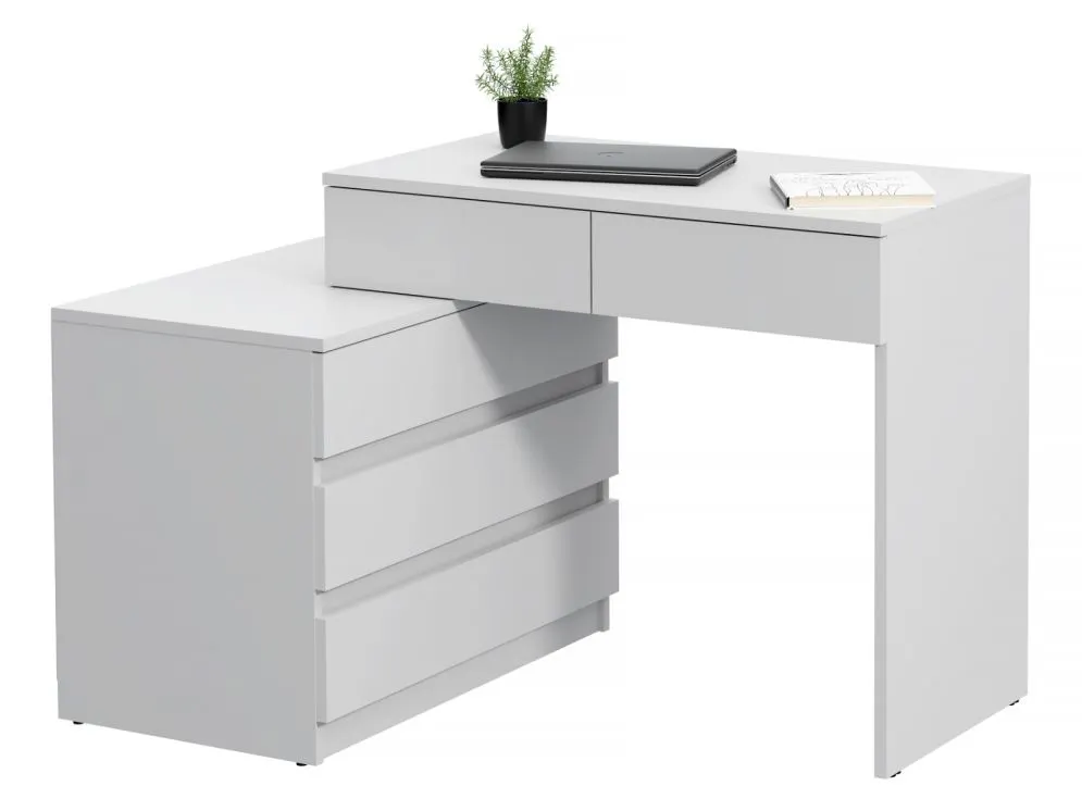 Biurko młodzieżowe KATTA biały mat z kontenerkiem | MIRAT.