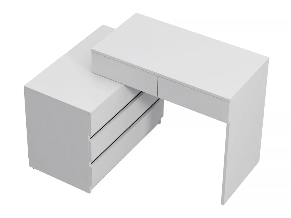 Biurko młodzieżowe KATTA biały mat z kontenerkiem | MIRAT.