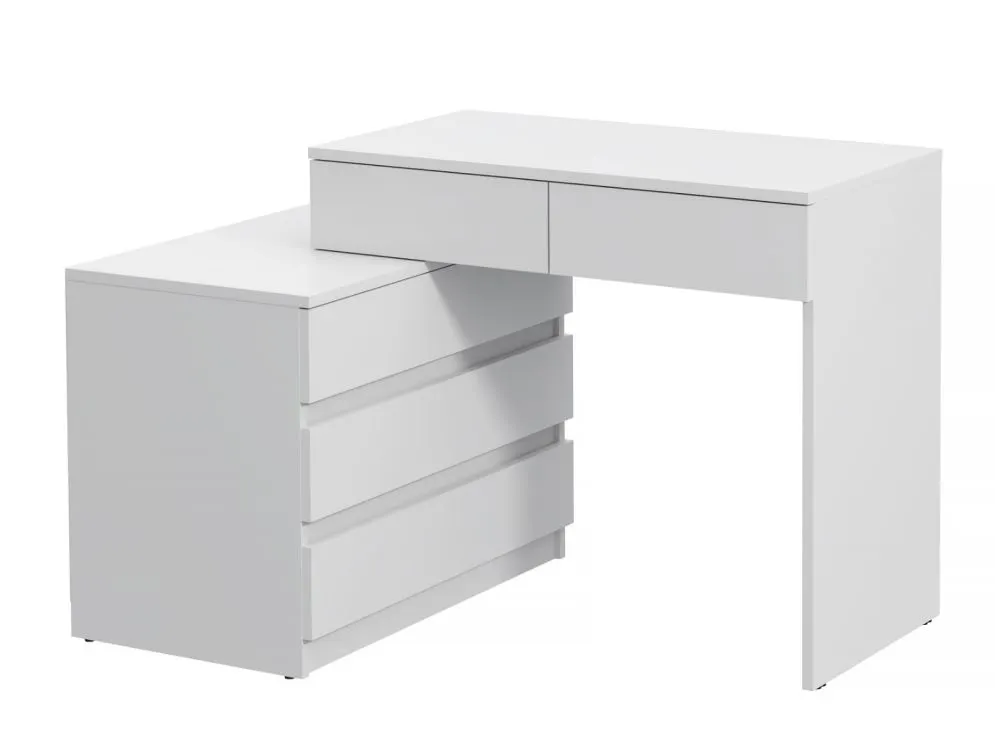 Biurko młodzieżowe KATTA biały mat z kontenerkiem | MIRAT.