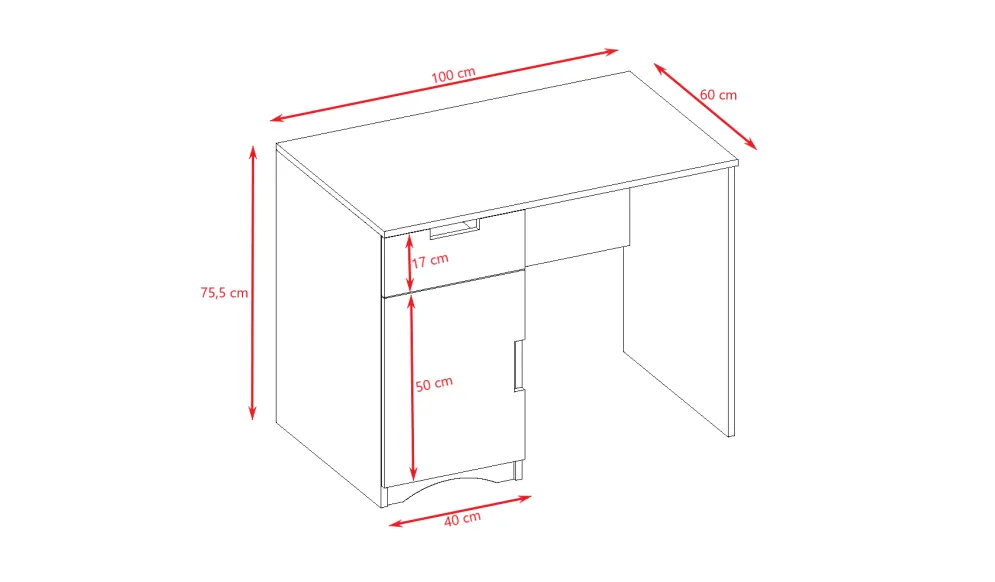 Biurko dziecięce CLASSIC białe z szufladą polskie | MIRAT.