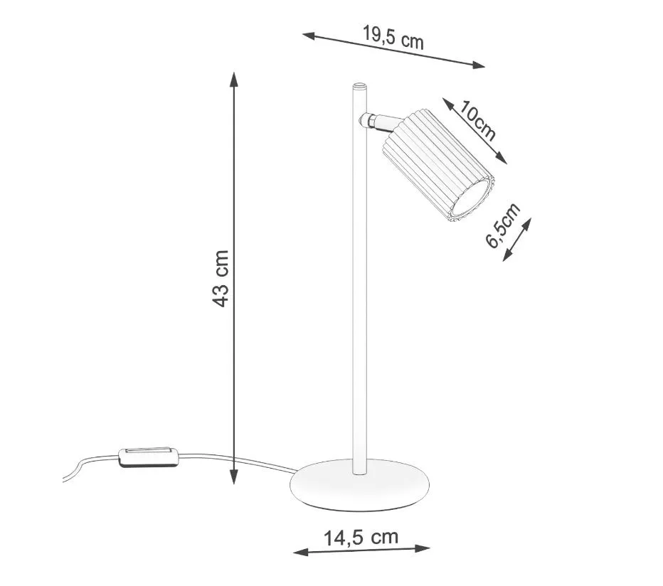 Lampa biurkowa KARBON ochra czerwona ryflowana designerska | sklep MIRAT kolekcja karbon
