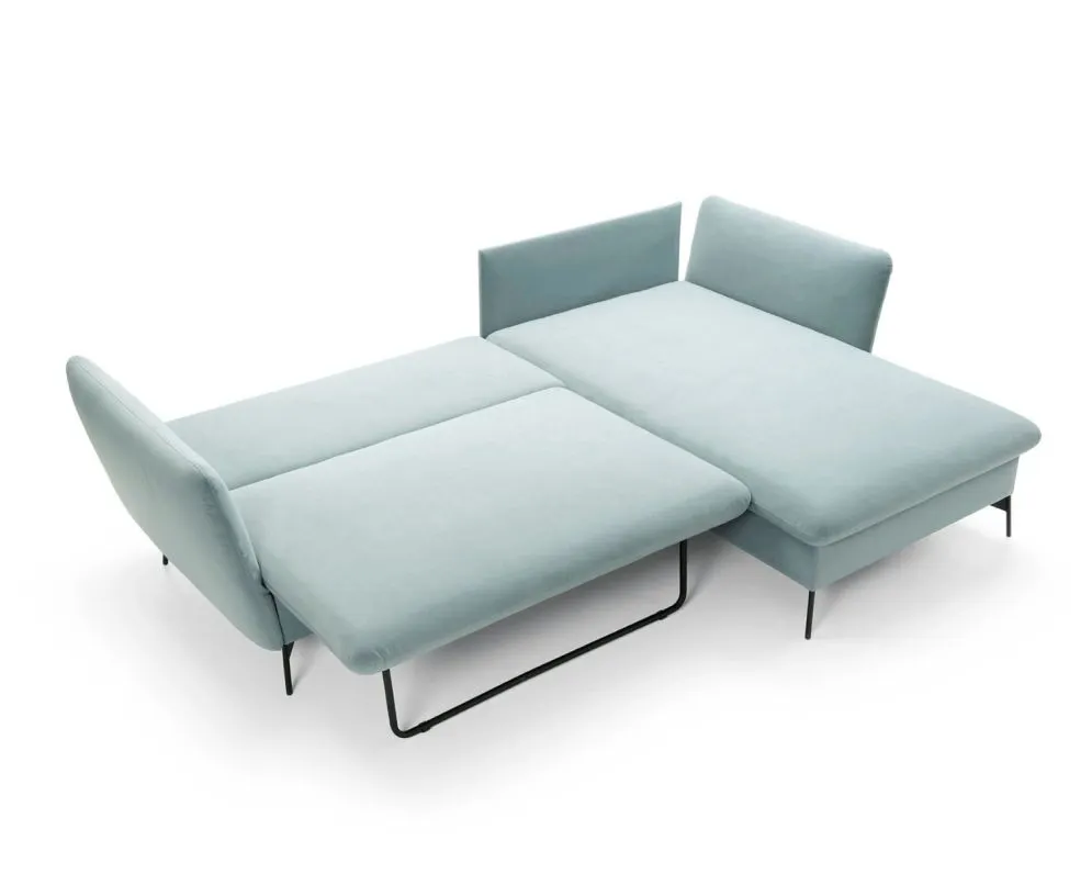 Narożnik z funkcją spania LINDA miętowy prawy wygodny I sklep meblowy MIRAT.