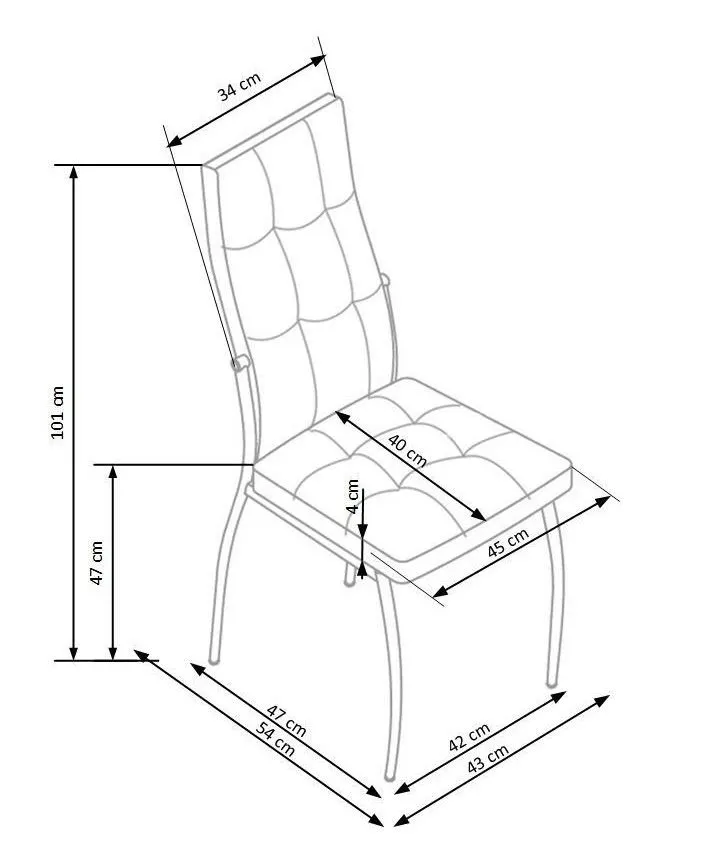 Krzesło tapicerowane K416 VELVET musztardowe z pikowanym oparciem I sklep meblowy MIRAT.