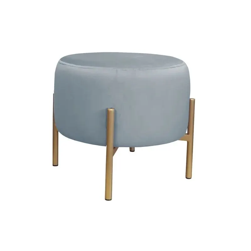 Pufa WILFRED MG VELVET szara/złota wygodna | MIRAT. styl GLAMOUR