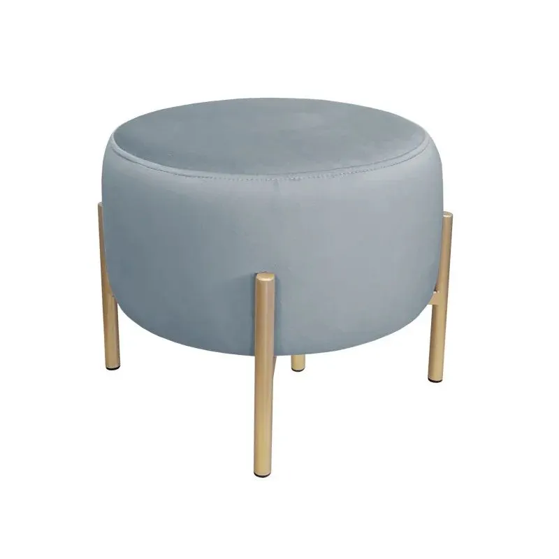 Pufa WILFRED MG VELVET szara/złota wygodna | MIRAT. styl GLAMOUR