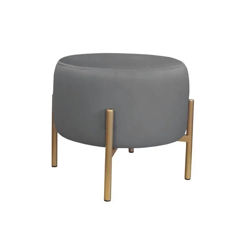 Pufa WILFRED MG VELVET ciemnoszara/złota miękka | MIRAT. styl GLAMOUR