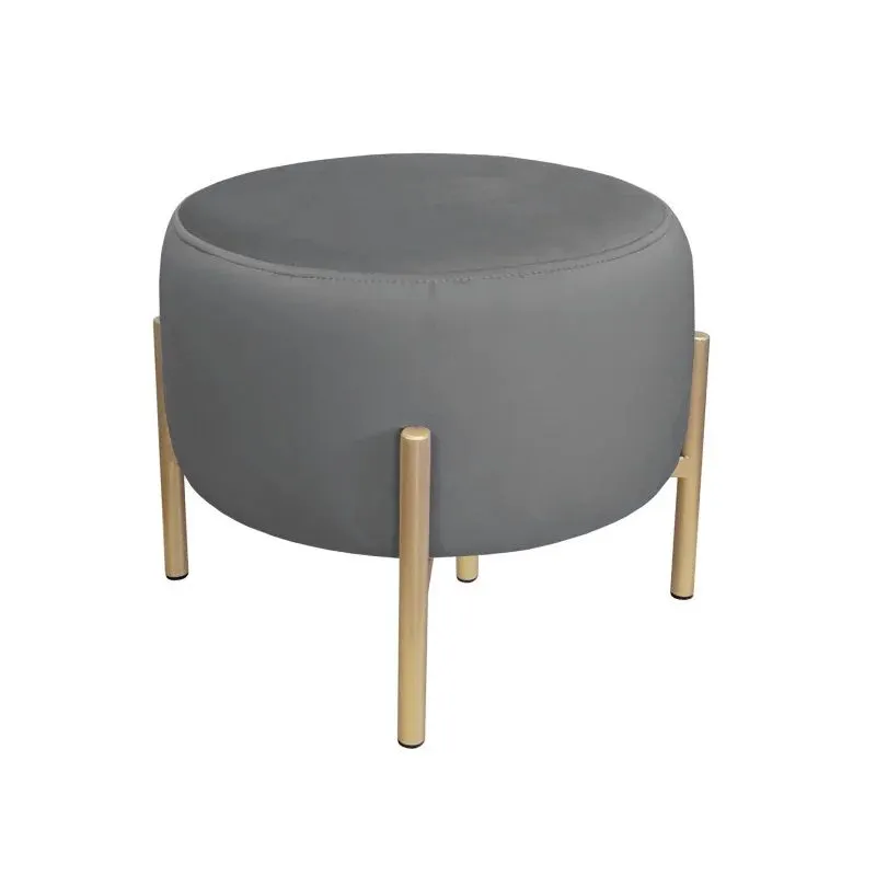 Pufa WILFRED MG VELVET ciemnoszara/złota miękka | MIRAT. styl GLAMOUR