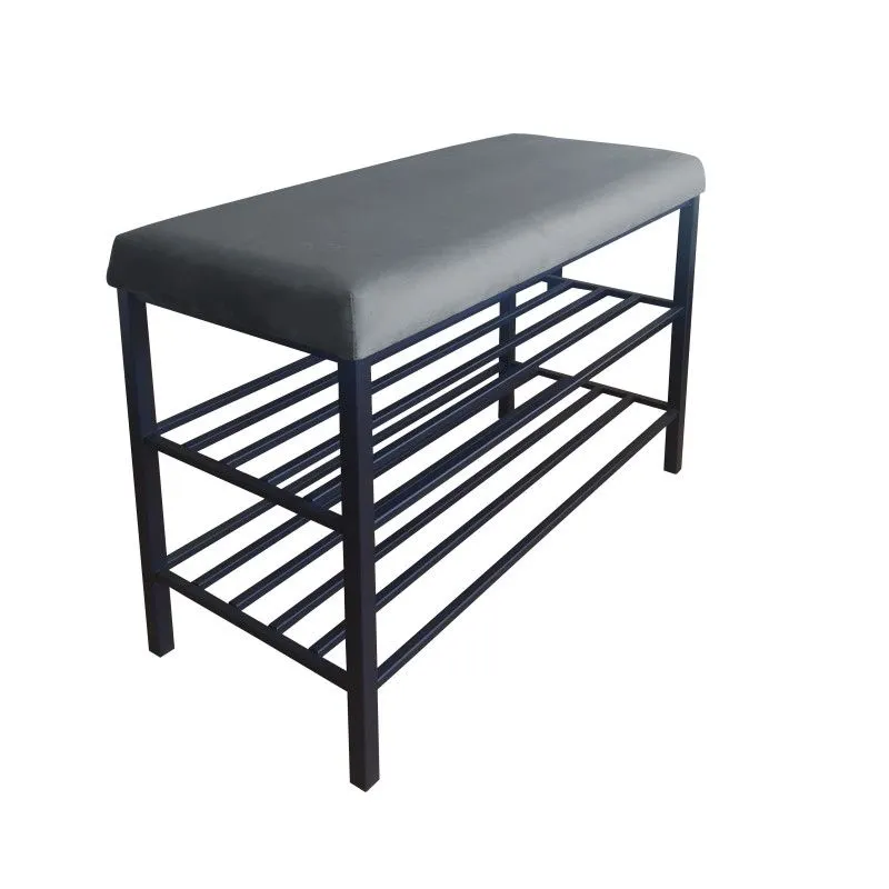 Stojak na buty z siedziskiem GAJA BL14 czarny/szary metalowy I sklep meblowy MIRAT. styl LOFT