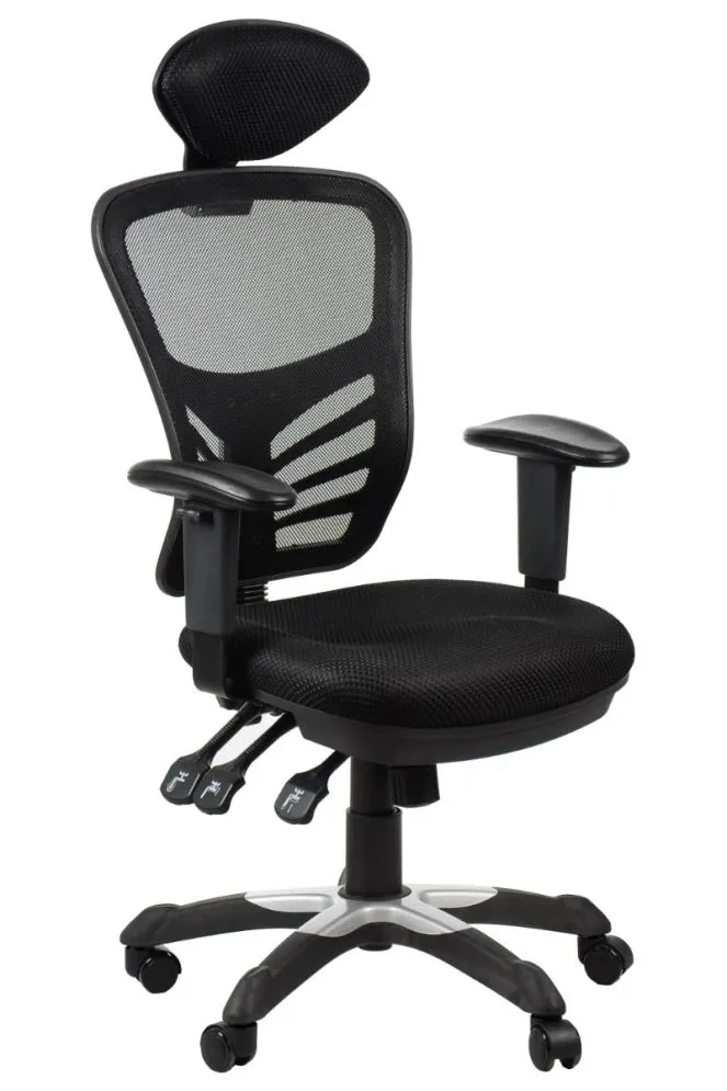 Fotel biurowy HG-0001H czarny ergonomiczny do biura | MIRAT.
