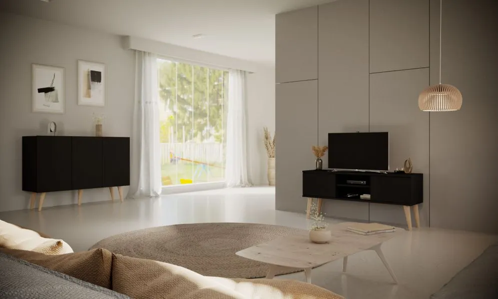 Komoda TORONTO czarna I sklep meblowy MIRAT. styl SKANDYNAWSKI kolekcja TORONTO