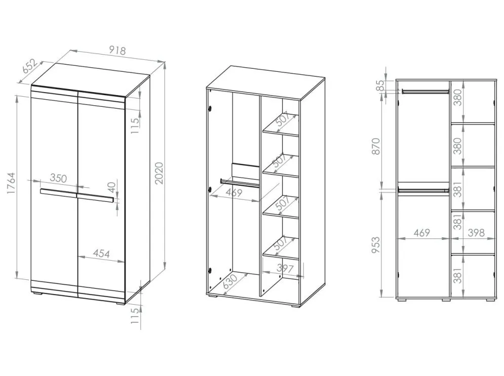 Szafa BIANKA 2D sosna śnieżna/szara dwudrzwiowa do salonu I sklep meblowy MIRAT. styl SKANDYNAWSKI kolekcja BIANKA