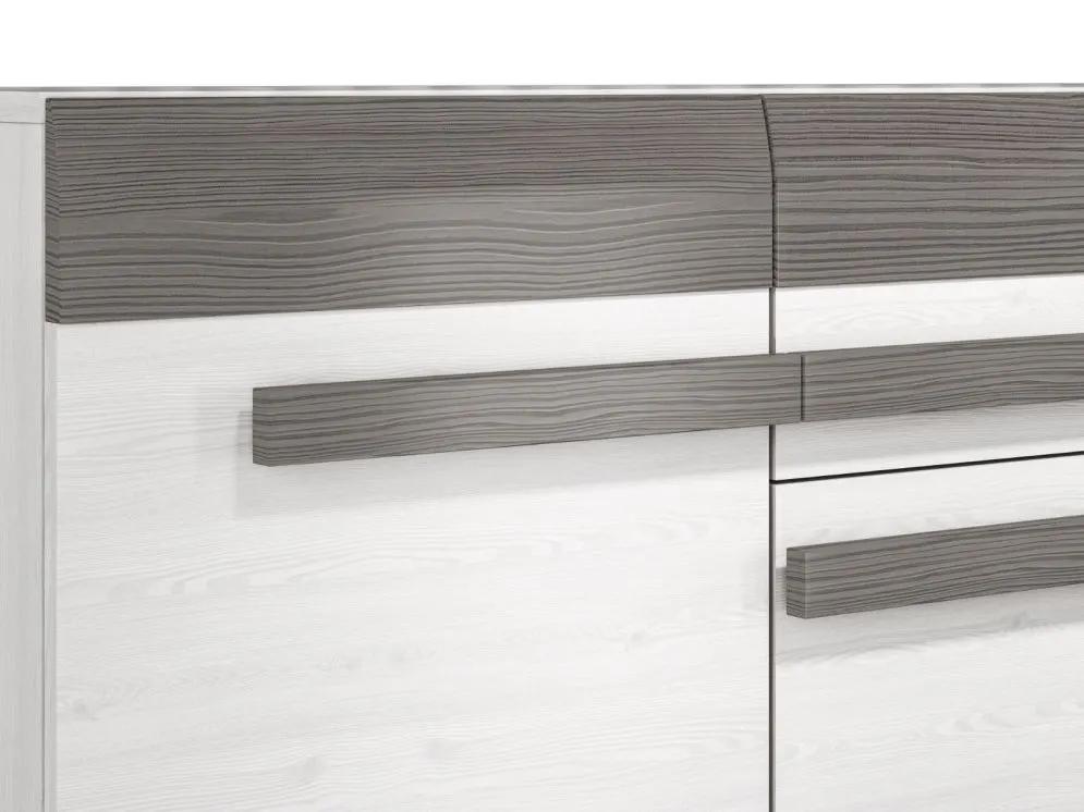 Komoda BIANKA 2D4S 165 sosna śnieżna/szara do sypialni I sklep meblowy MIRAT. styl SKANDYNAWSKI kolekcja BIANKA