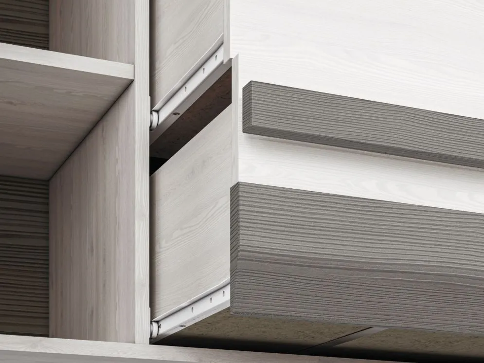 Komoda BIANKA 2D4S 165 sosna śnieżna/szara do sypialni I sklep meblowy MIRAT. styl SKANDYNAWSKI kolekcja BIANKA