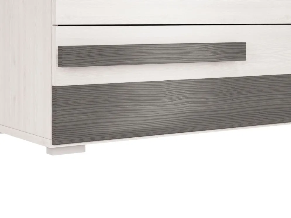 Komoda BIANKA 4S 86 sosna śnieżna/szara czteroszufladowa I sklep meblowy MIRAT. styl SKANDYNAWSKI kolekcja BIANKA