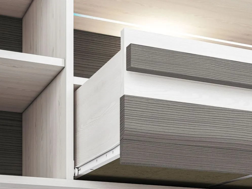 Szafka RTV BIANKA 165 sosna śnieżna/szara pod telewizor I sklep meblowy MIRAT. styl SKANDYNAWSKI kolekcja BIANKA