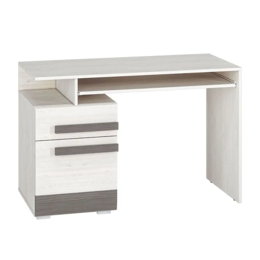 Biurko BIANKA sosna śnieżna/szare z półką na klawiaturę I sklep meblowy MIRAT. styl SKANDYNAWSKI kolekcja BIANKA