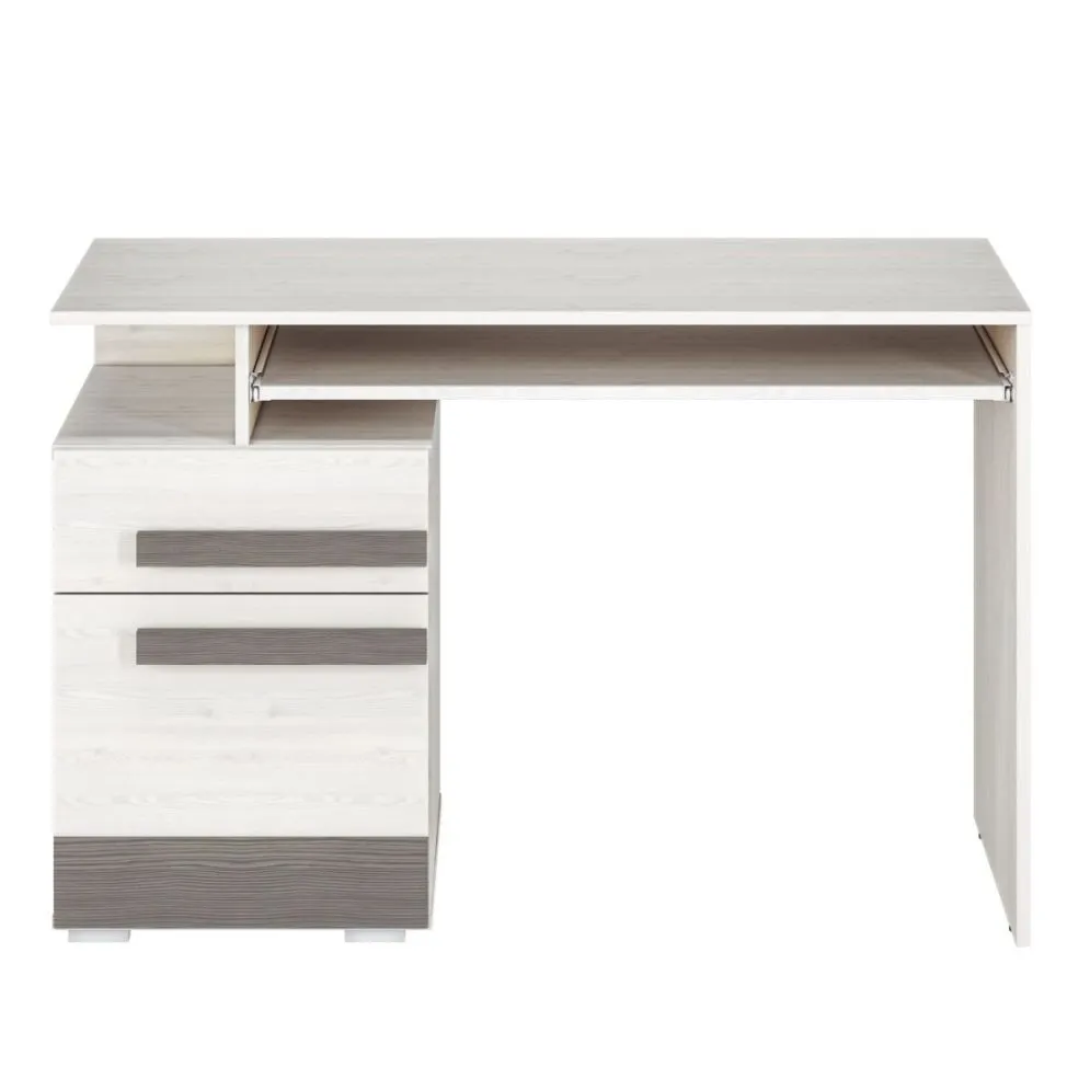 Biurko BIANKA sosna śnieżna/szare z półką na klawiaturę I sklep meblowy MIRAT. styl SKANDYNAWSKI kolekcja BIANKA