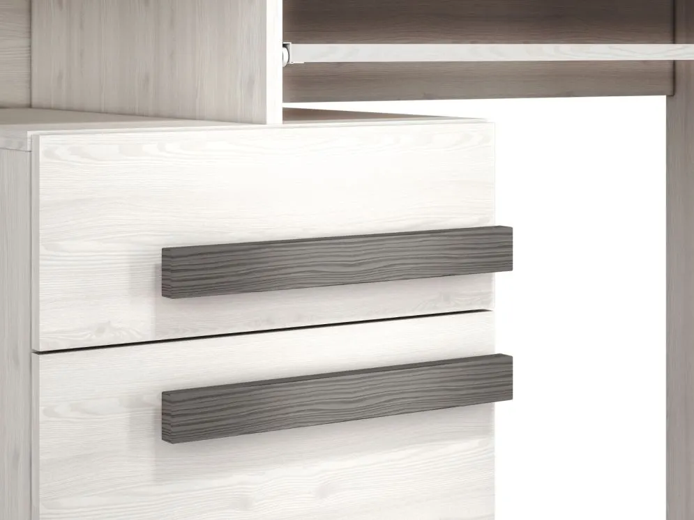 Biurko BIANKA sosna śnieżna/szare z półką na klawiaturę I sklep meblowy MIRAT. styl SKANDYNAWSKI kolekcja BIANKA