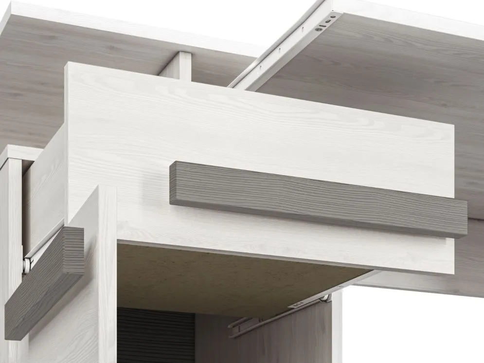 Biurko BIANKA sosna śnieżna/szare z półką na klawiaturę I sklep meblowy MIRAT. styl SKANDYNAWSKI kolekcja BIANKA