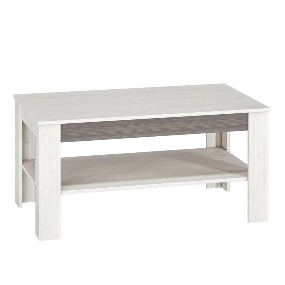 Ława BIANKA 114x67 sosna śnieżna/szary z półką I sklep meblowy MIRAT. styl SKANDYNAWSKI kolekcja BIANKA