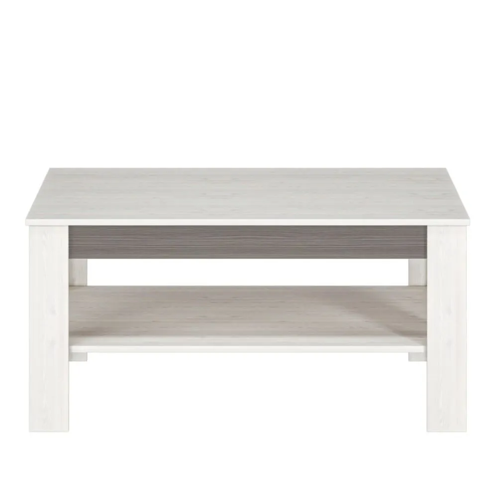 Ława BIANKA 114x67 sosna śnieżna/szary z półką I sklep meblowy MIRAT. styl SKANDYNAWSKI kolekcja BIANKA