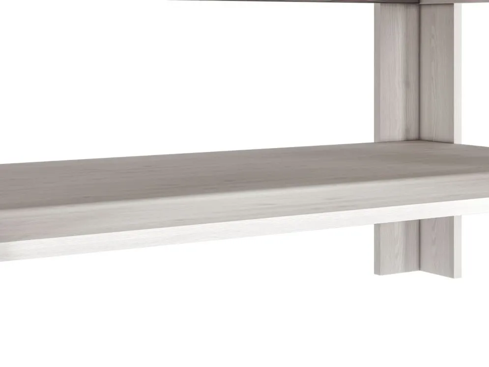 Ława BIANKA 114x67 sosna śnieżna/szary z półką I sklep meblowy MIRAT. styl SKANDYNAWSKI kolekcja BIANKA