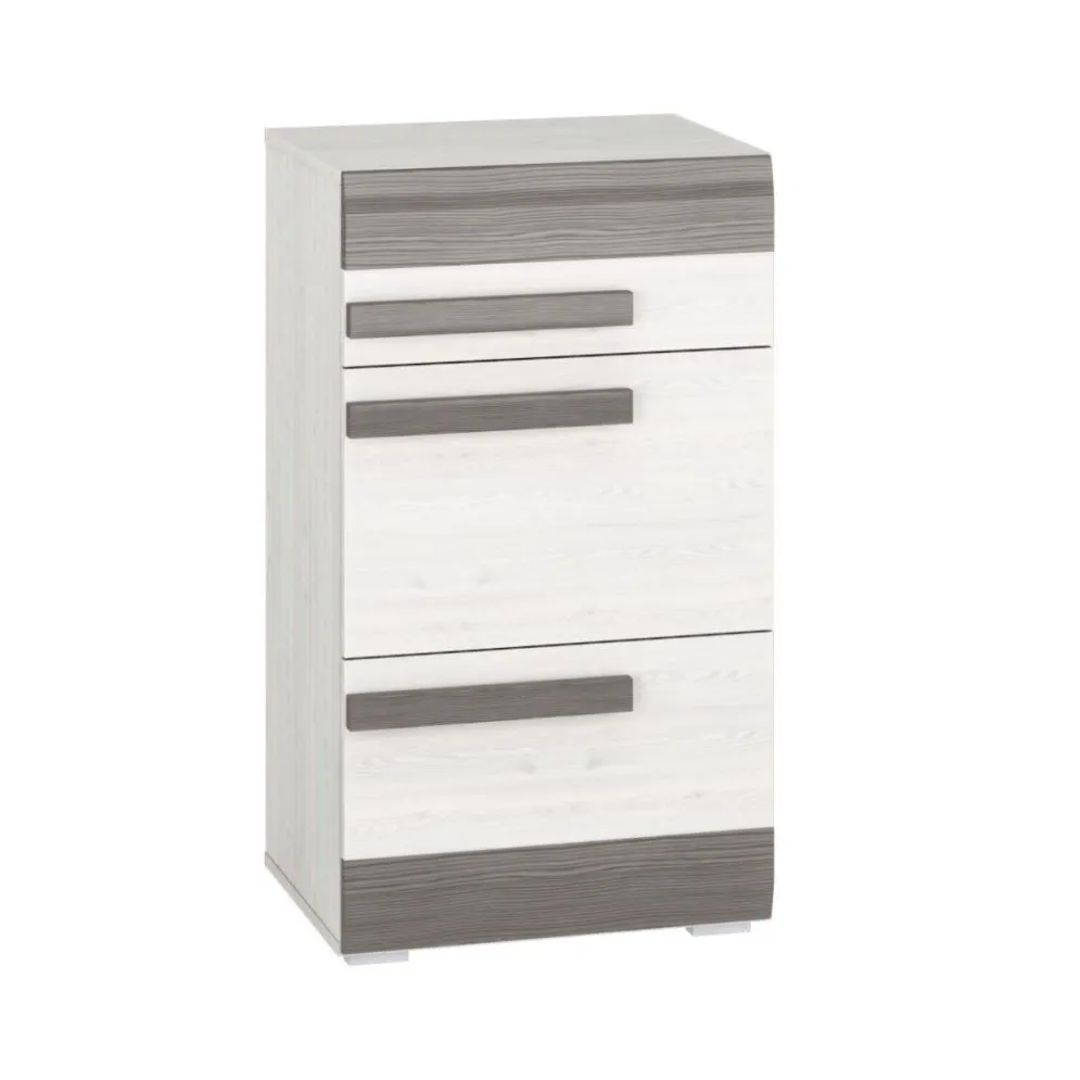 Szafka na buty BIANKA 1S2D sosna śnieżna/szara polskiej produkcji I sklep meblowy MIRAT. styl SKANDYNAWSKI kolekcja BIANKA