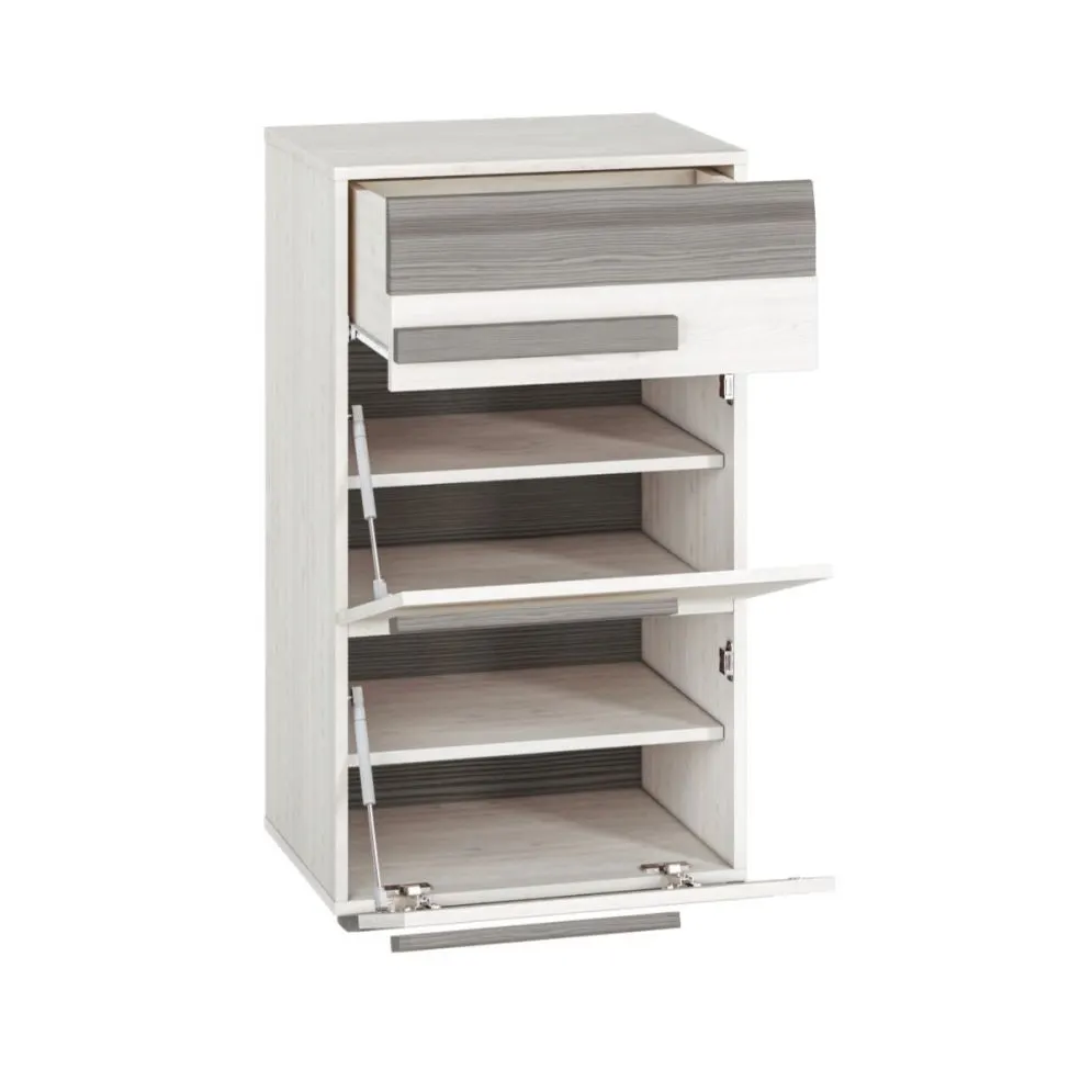 Szafka na buty BIANKA 1S2D sosna śnieżna/szara polskiej produkcji I sklep meblowy MIRAT. styl SKANDYNAWSKI kolekcja BIANKA