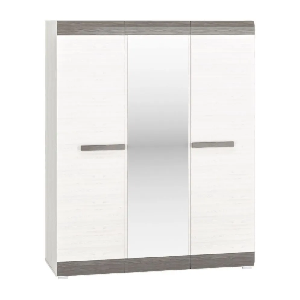 Szafa BIANKA 3D sosna śnieżna/szara z szufladami I sklep meblowy MIRAT. styl SKANDYNAWSKI kolekcja BIANKA