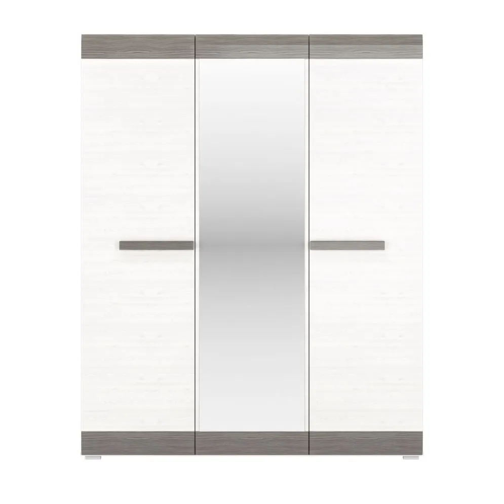 Szafa BIANKA 3D sosna śnieżna/szara z szufladami I sklep meblowy MIRAT. styl SKANDYNAWSKI kolekcja BIANKA