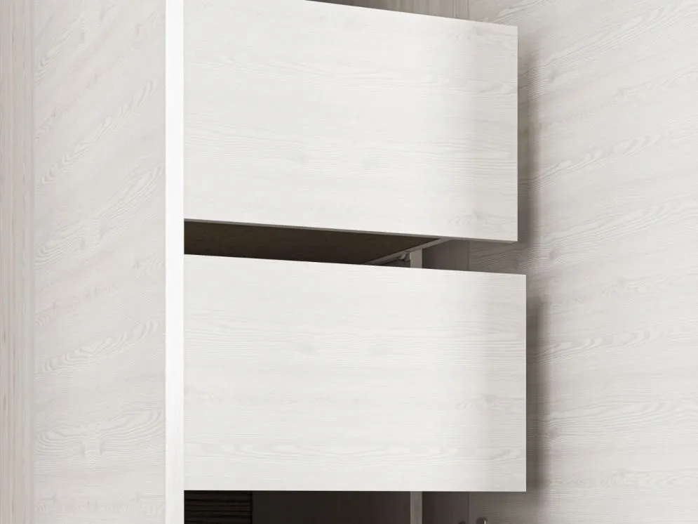 Szafa BIANKA 3D sosna śnieżna/szara z szufladami I sklep meblowy MIRAT. styl SKANDYNAWSKI kolekcja BIANKA