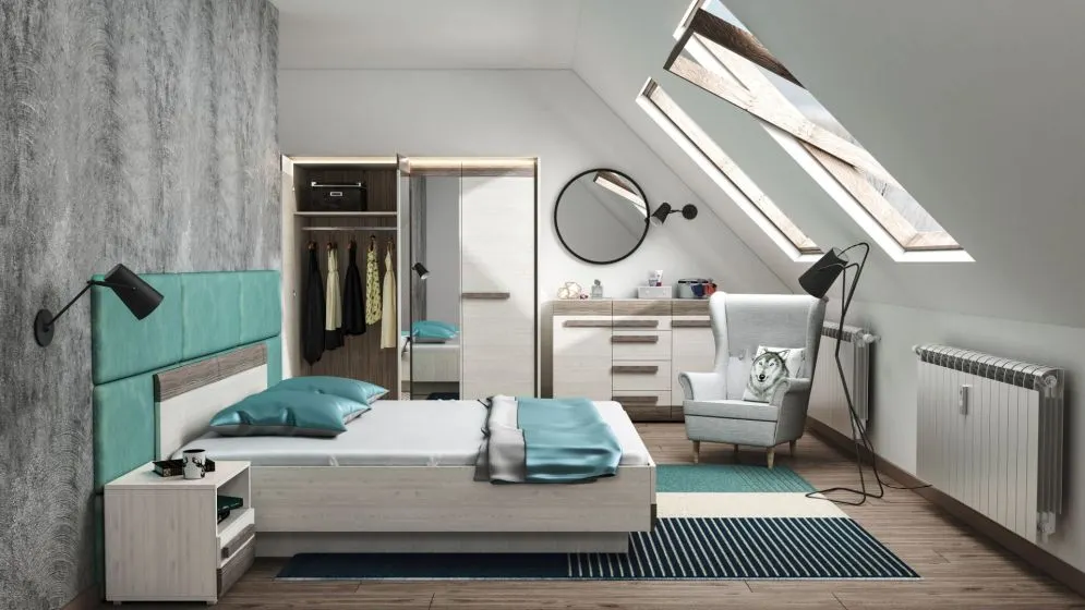 Szafa BIANKA 3D sosna śnieżna/szara z szufladami I sklep meblowy MIRAT. styl SKANDYNAWSKI kolekcja BIANKA