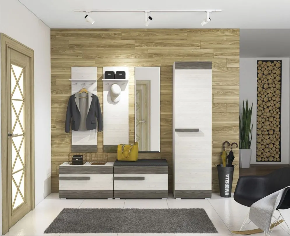 Szafa BIANKA 1D sosna śnieżna/szara jednodrzwiowa I sklep meblowy MIRAT. styl SKANDYNAWSKI kolekcja BIANKA