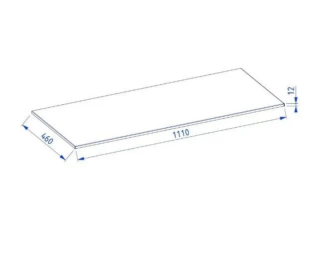 Blat łazienkowy kompaktowy pod umywalki 110 cm biały struktura kamienia | MIRAT